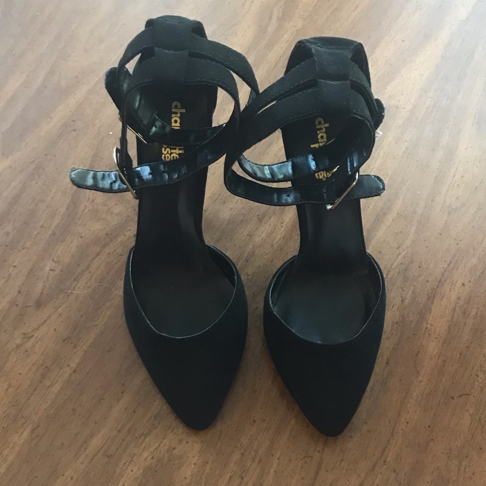 Size 7 Strappy Black 4” heels